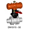 Ball valve Series: 230 PVC-U/PTFE/FPM (FKM) Full bore Pneumatic operated Double acting PN10 Glued sleeve 32mm DN25